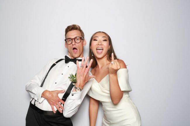 Glam booth photo at a wedding event in Calgary