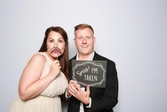Glam booth photo at a wedding event in Calgary