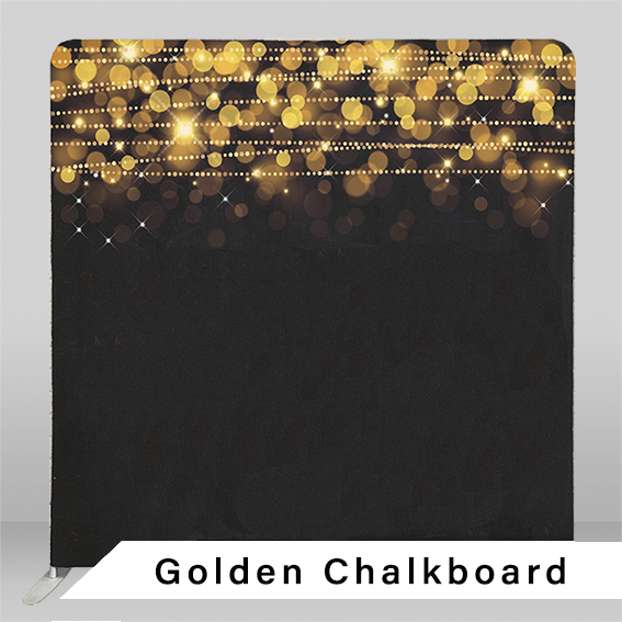 golden chalkboard photo booth backdrop rental in Calgary