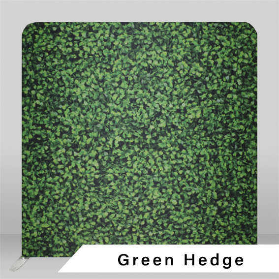Calgary photo booth backdrop green hedge lush garden wall