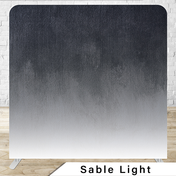 Calgary photo booth backdrop Sable Light dark gray to light gray gradient design