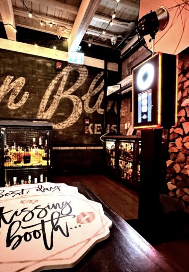 Set up of ROBOOTH'S Studio Photo Booth at a Calgary wedding